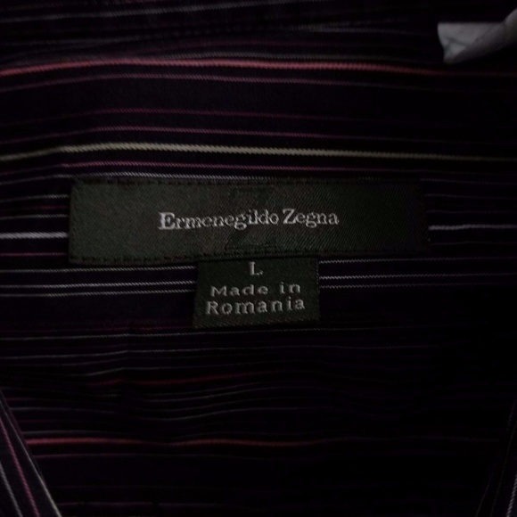 ERMENEGILDO ZEGNA Mens Long Sleeve 100%cotton Sz L - Picture 4 of 5